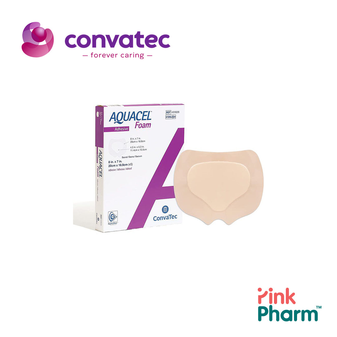 AQUACEL AG Foam ADH แผ่นปิดแผล อควาเซลเอจีโฟม ชนิดมีกาว จำนวน 10 ชิ้น