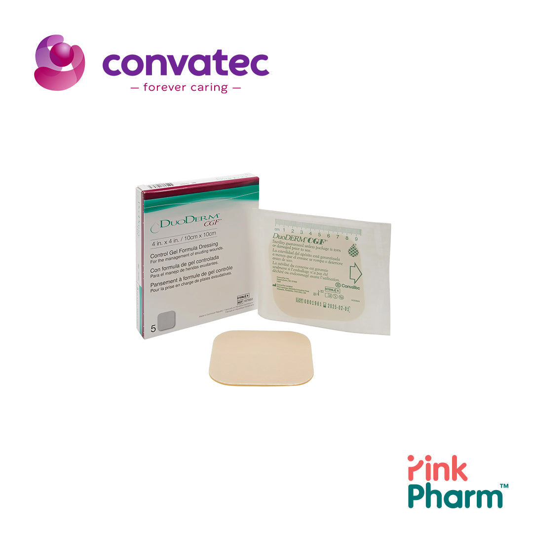 187660 Convatec DUODERM CGF Control Gel Formula Dressing แผ่นปิดแผลดูโอเดิร์มซีจีเอฟ ขนาด 4x4 cm (5 ชิ้น /กล่อง)