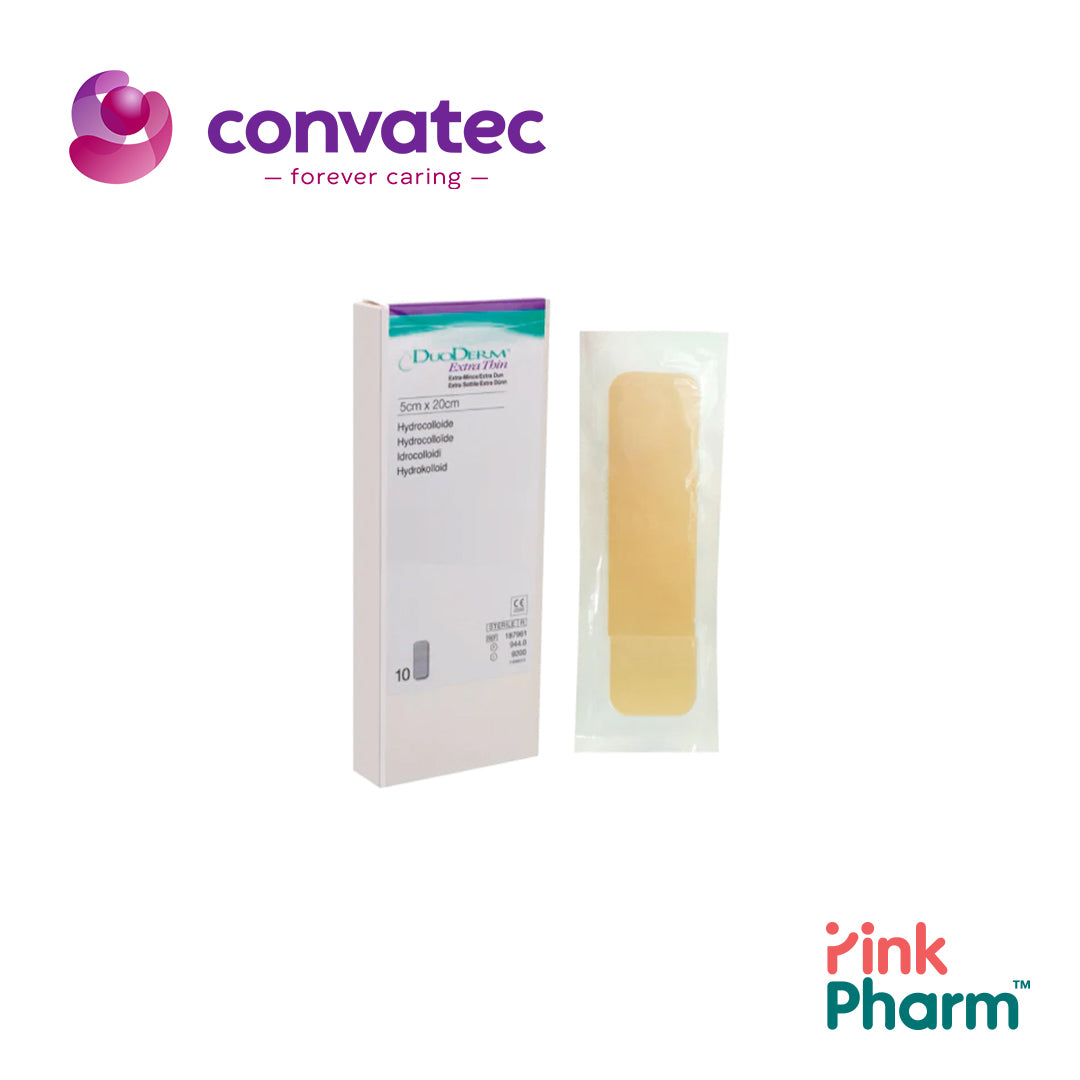 187961 Convatec DuoDERM ET แผ่นปิดแผลดูโอเดิร์มเอ็กซ์ตร้าทิน 5x20 cm (10ชิ้น/กล่อง)