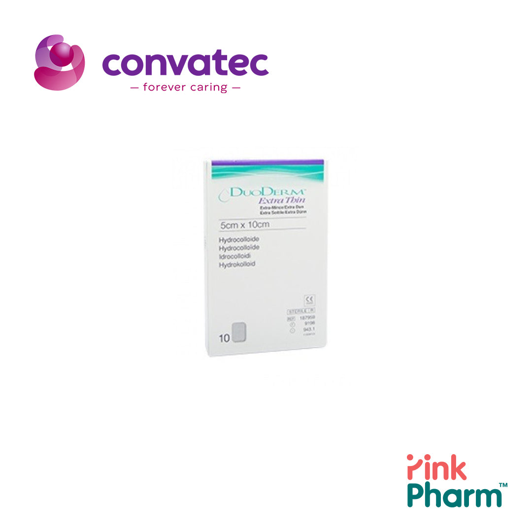 187900 Convatec DuoDERM ET แผ่นปิดแผลดูโอเดิร์มเอ็กซ์ตร้าทิน ขนาด 5x10cm (20ชิ้น/กล่อง)