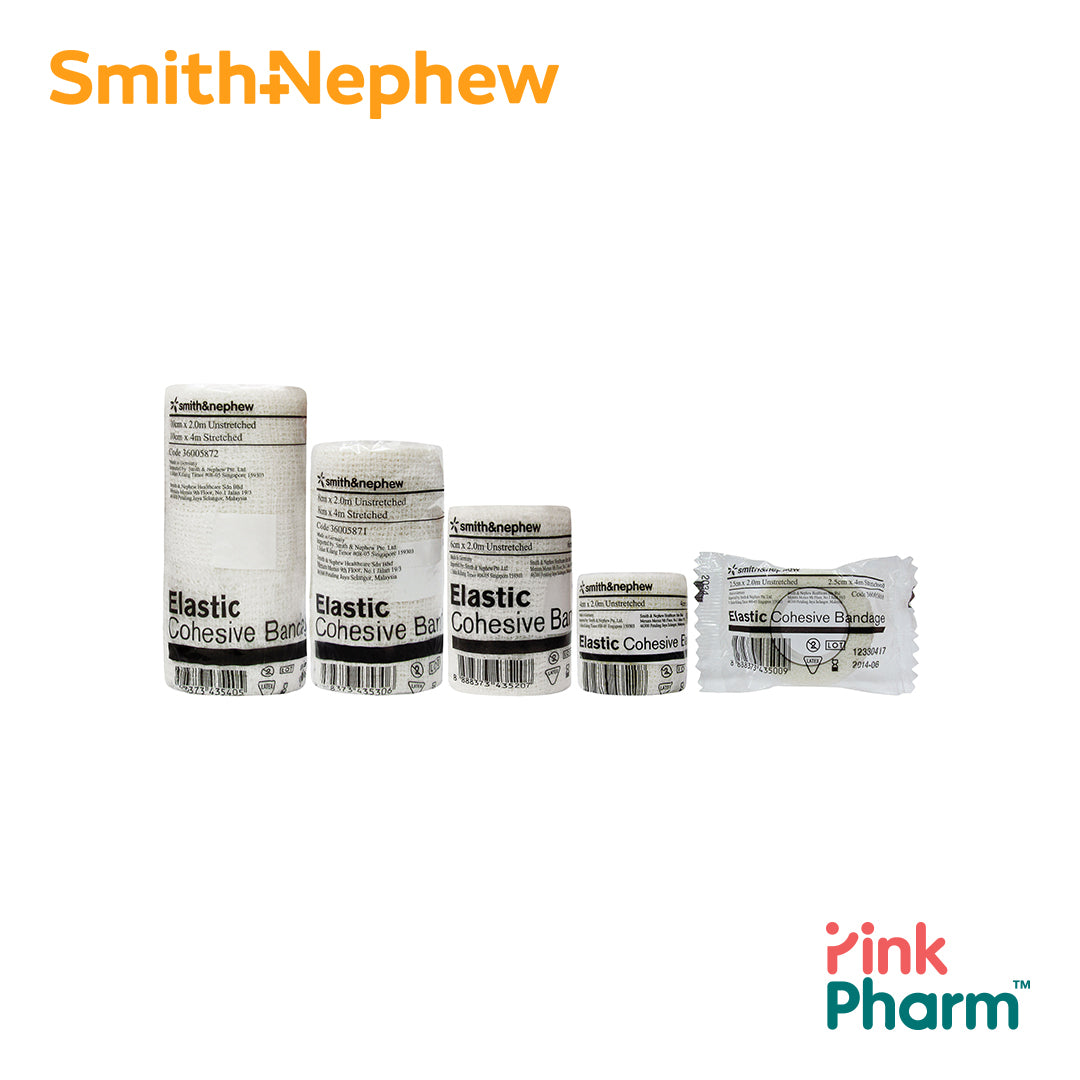 Smith&Nephew Elastic Cohesive Bandage อีลาสติก โคฮีซีฟ แบนด์เดจ ผ้าพันแผลมีกาวในตัว ขนาด 2.5ซม x 2ม.