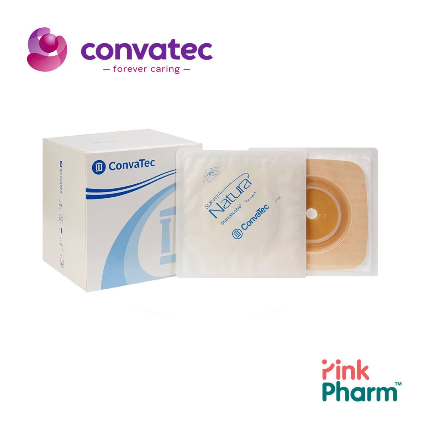 401576 Convatec Natura Stomahesive ชัวร์ฟิต แนทูร่า แป้นสโตมาฮีซีฟ ขนาด 57mm จำนวน10ชิ้น /กล่อง