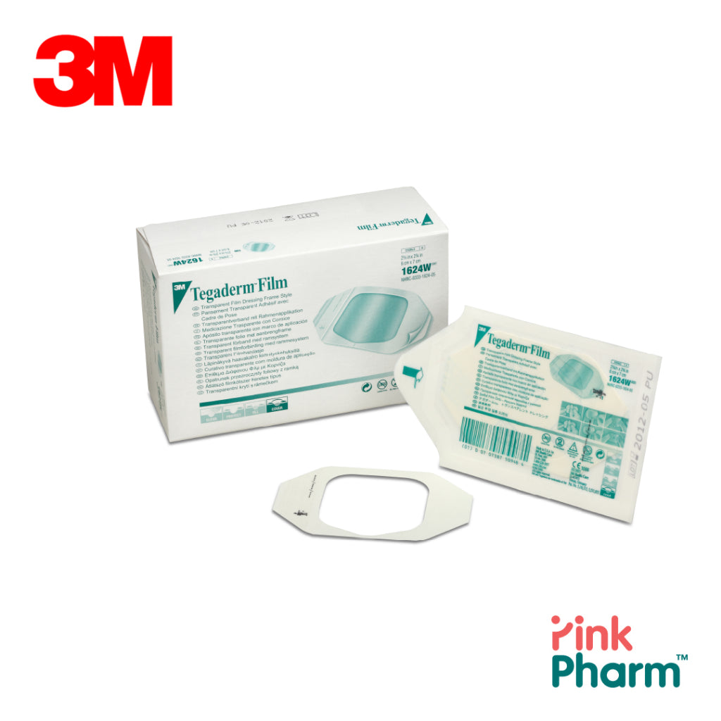 3M 1624W TEGADERM 6X7CM (100 PCS/BX) แผ่นฟิล์มใสปิดแผลกันน้ำ รุ่น 1624W ขนาด 6X7 ซม