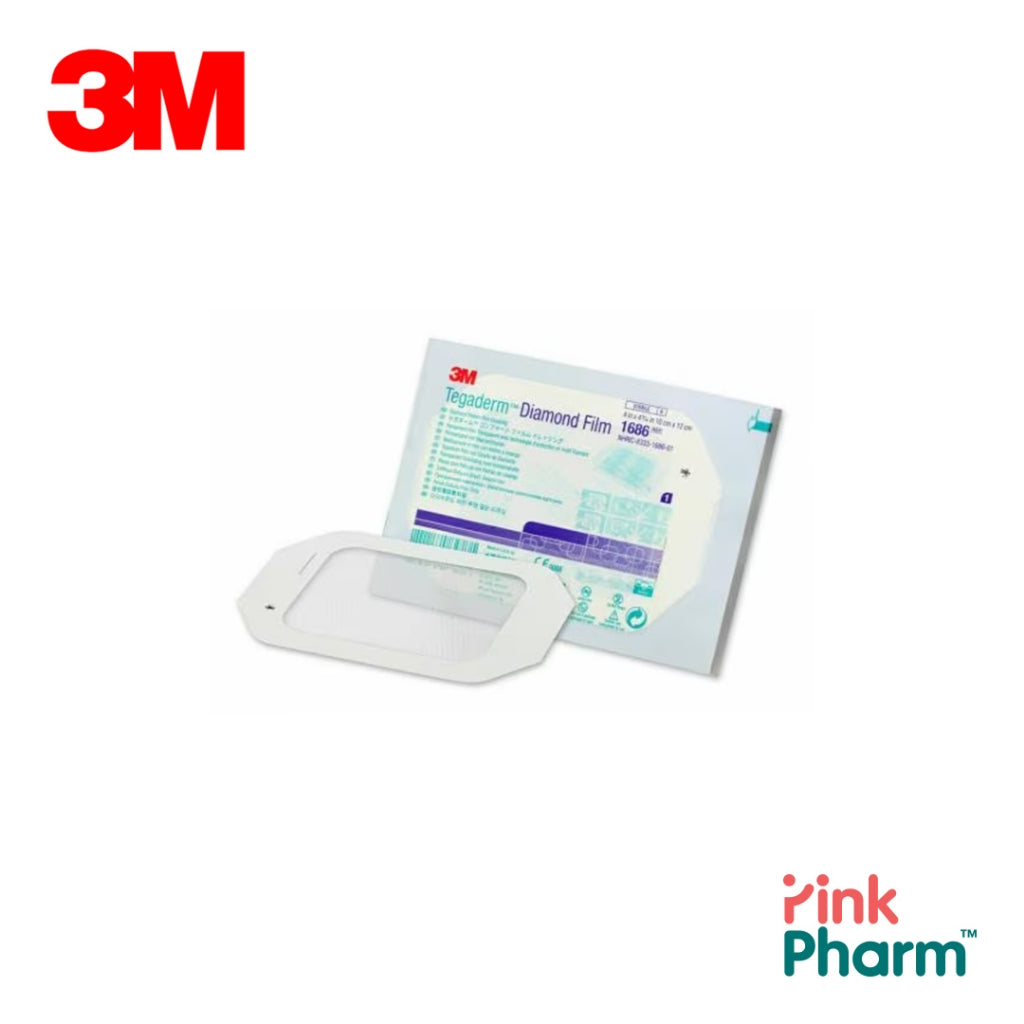 3M 1686 TEGADERM DIAMOND FILM 10CMx12CM แผ่นฟิล์มใสปิดแผลกันน้ำ รุ่นพิเศษ 1686 ขนาด 10x12 ซม.