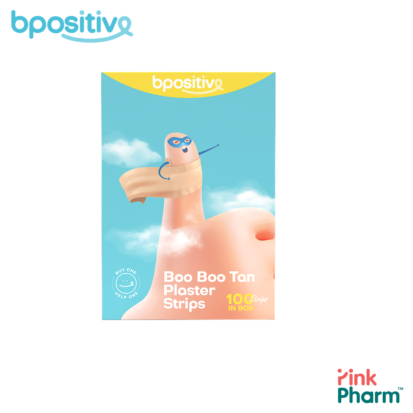 บีโพซิทีฟ บูบู พลาสเตอร์ปิดแผล สีเนื้อ Boo Boo Tan Plaster (100 ชิ้น) แบบสีเนื้อกันน้ำ ใช้ทุกวัน