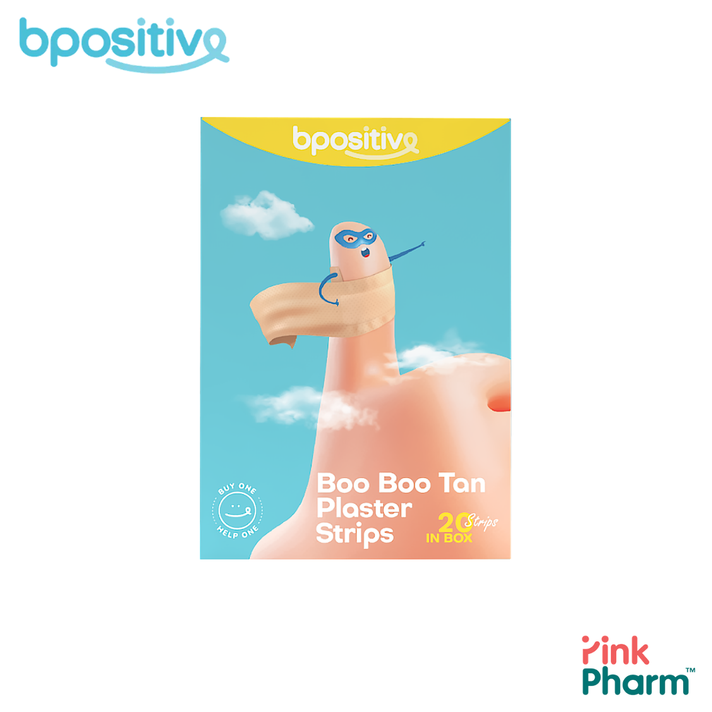 บีโพซิทีฟ บูบู พลาสเตอร์ปิดแผล สีเนื้อ Boo Boo Tan Plaster (20 ชิ้น) แบบสีเนื้อกันน้ำ ใช้ทุกวัน