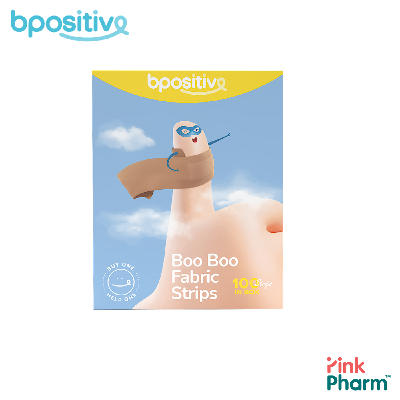 บีโพซิทีฟ บูบู พลาสเตอร์ปิดแผล ชนิดผ้า Boo Boo Fabric Plaster (100 ชิ้น) เนื้อผ้านุ่ม ยืดหยุ่น ระบายอากาศได้ดี