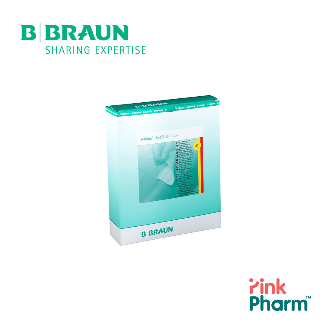 B.Braun Askina Foam 10x10 cm [New version], 10ชิ้น/แพค แผ่นแปะแผลกดทับ ปราศจากเชื้อ 101270378 / 7241010