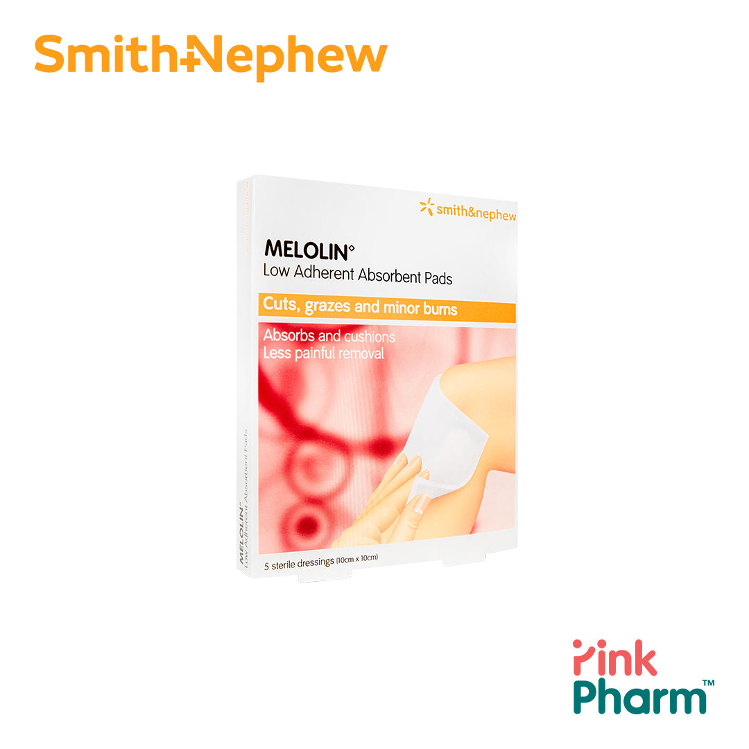 Melolin เมโลลิน ก๊อซสังเคราะห์ชนิดไม่ติดแผล ขนาด10x10 ซม. บรรจุ 3 ชิ้น [1 กล่อง] แผ่นซึมซับชนิดไม่ติดแผล