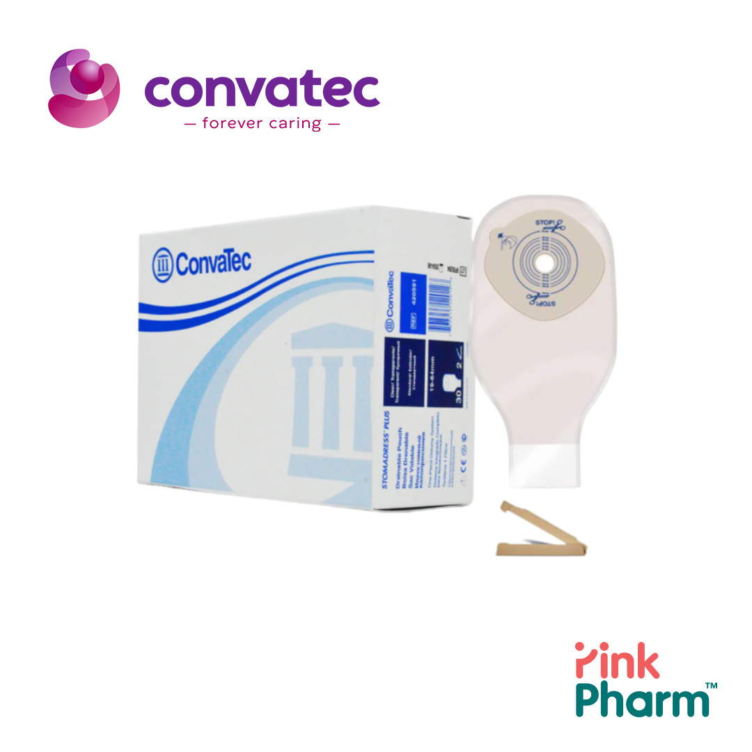 420591 Convatec Stomadress Plus สโตมาเดรส พลัส ถุงอุจจาระปลายเปิดชนิดชิ้นเดียว จำนวน 30 ชิ้น